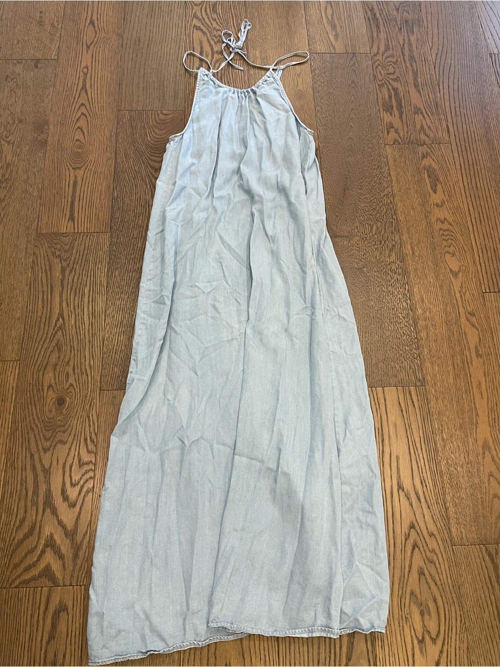 Zara Denim Halter Maxi Dress S Small